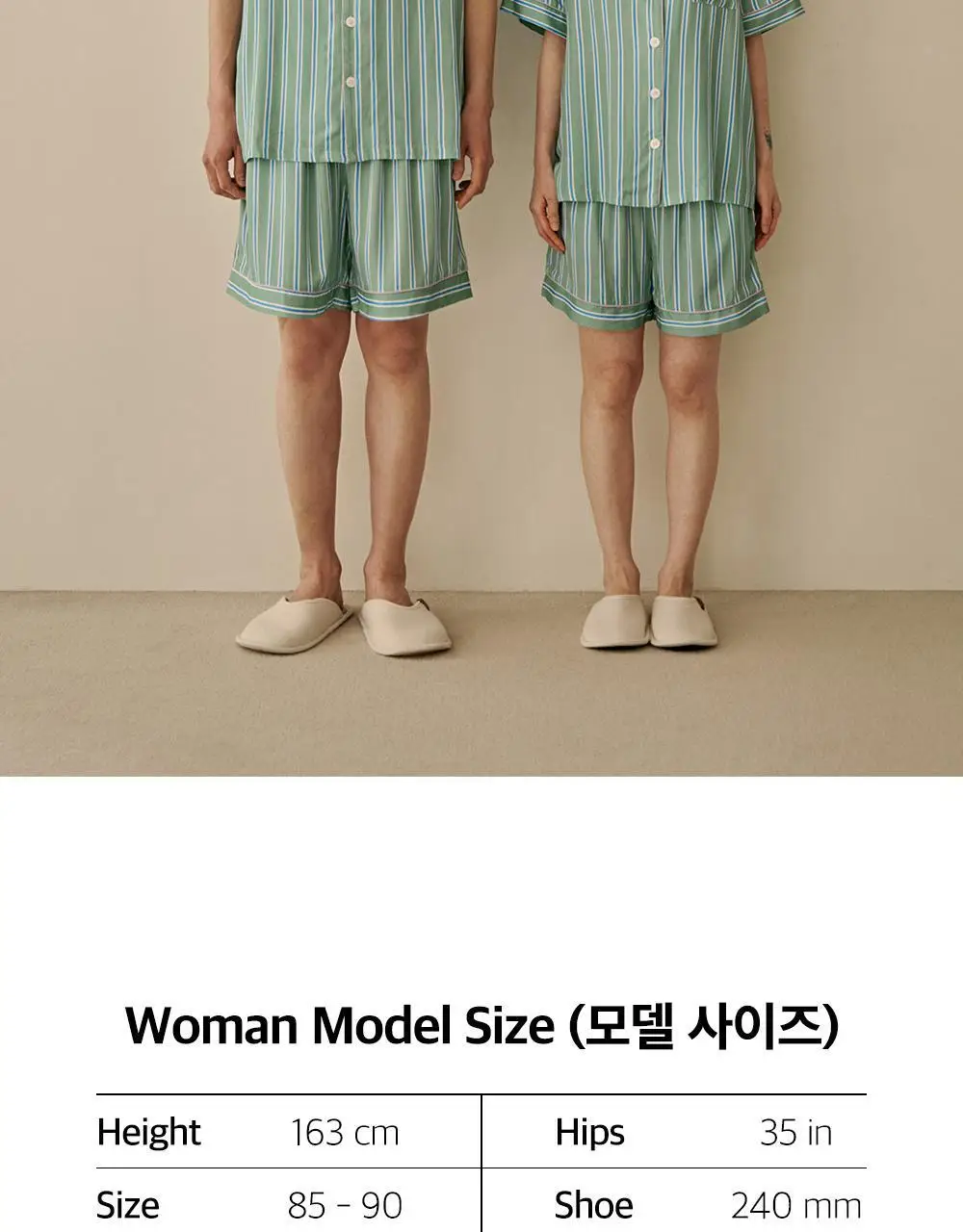 보웰 [BWTZ] 데이오프 비스코스 100% 파자마 원피스 그린스트라이프 상세페이지 44